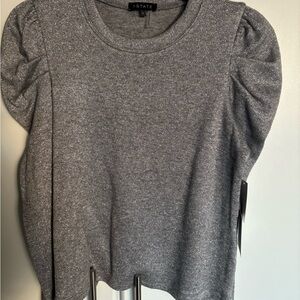 1. State Heather Gray Puff Sleeve Tee